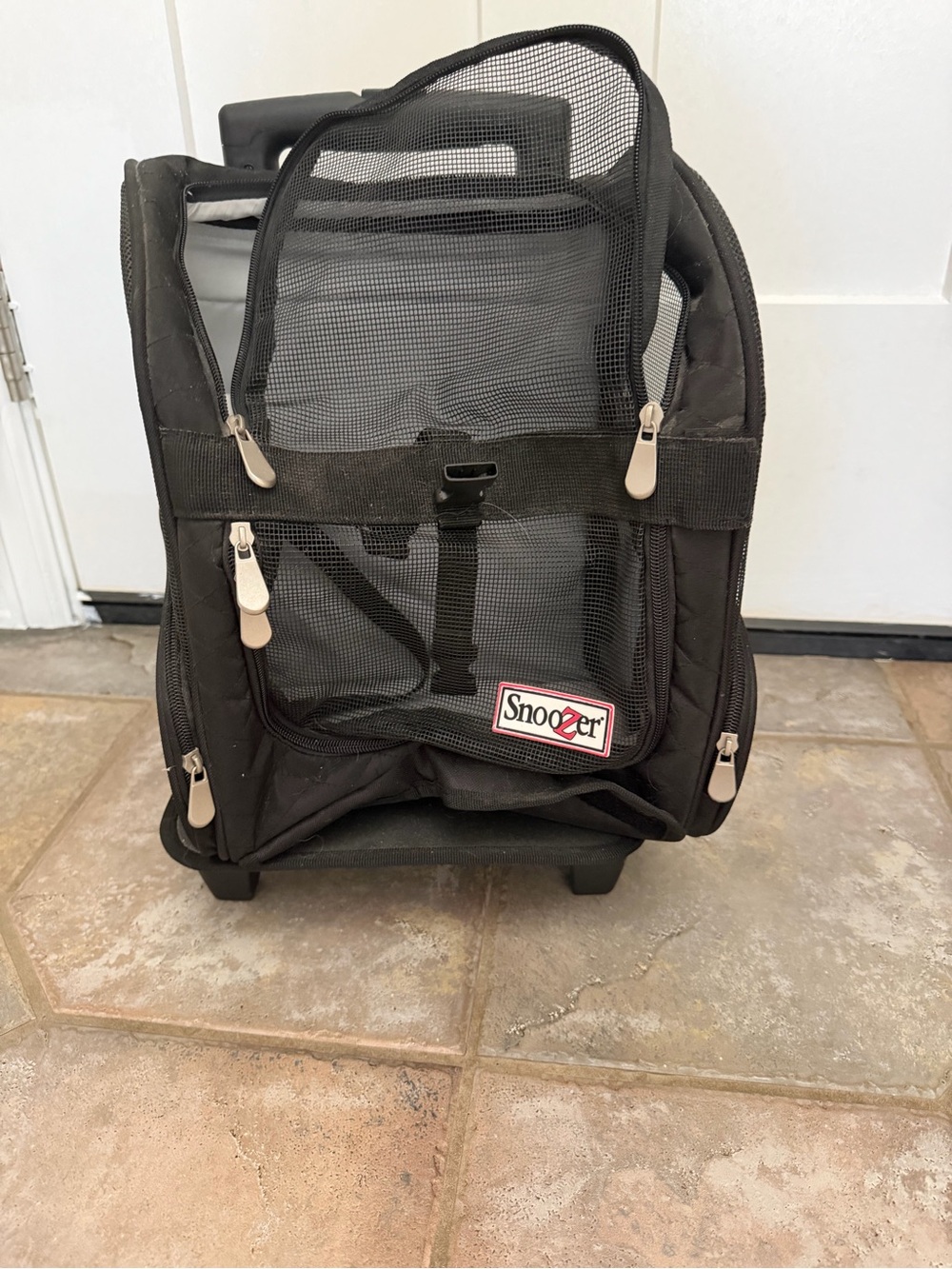 Black Rolling Pet Carrier Backpack - Black